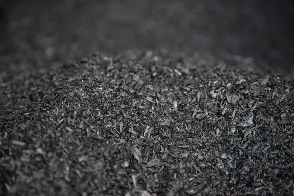 Pile of biochar prepared as a soil amendment