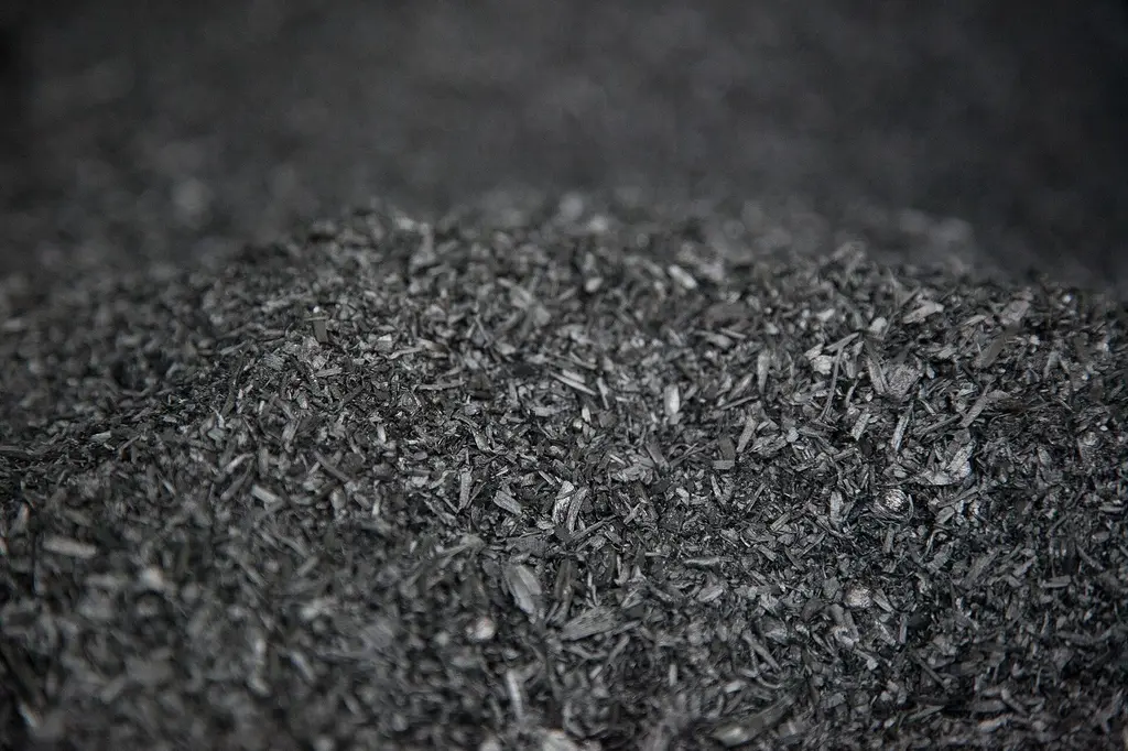 Pile of biochar prepared as a soil amendment