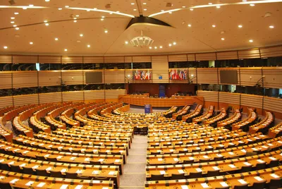The hemicycle of the European Parliament in Brussels