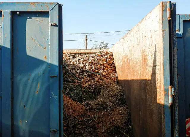 Garden and organic waste collected in a recycling container